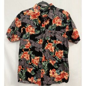 Firefly Star Wars Shirt Black Floral Hawaiian Button Up Cotton 2017 Mens Size M